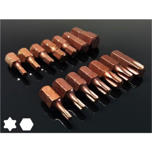 7Pcs Set 30MM Magnetic TORX/HEX Screwdriver Drill Bits 10mm Hex Shank Impact Screw Driver Bits Auto Repair Tools Kit