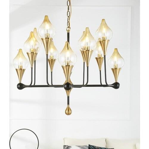 Noridc Cognac Glass Shades E14 Led Chandelier Luxury Copper Led Chandelier Lighting Pendant Chandelier Hanging Chandelier Lamp