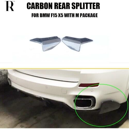 F15 X5 Carbon Fiber Rear Bumper Side Splitter Apron for BMW F15 X5 M-tech M-sport Bumper Only 2014 UP