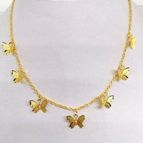 Butterfly Pendant Necklace for Women Gold Silver Color Clavicle Chain Female Short Necklaces 2020 Fashion Jewelry Simple New