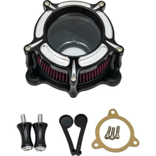 CNC hollow transparent glass air cleaner for refit Harley Dyna Fat Bob Sport Glide Street Bob Low rider 07-20