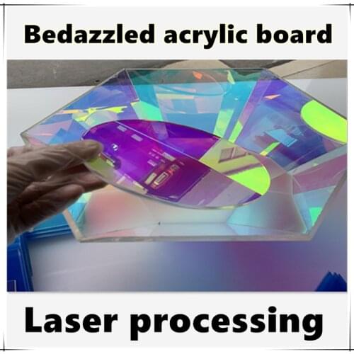 Diameter100mmRound Shape Laser Plexiglass Rainbow Board Acrylic pmma Iridescent/Radiant Sheet,Organic Oргстекло For Advertising