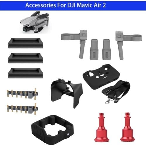 Landing Gear Lens Hood Props Holder Joysticks Lever Protective Cover with Controller Strap For DJI Mavic Air 2 Drone Accessories