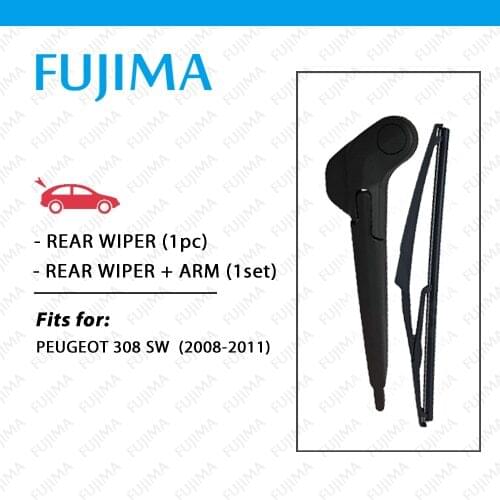 FUJIMA Rear Wiper Blade and Arm for PEUGEOT 308 SW (2008-2011) Back Window Windscreen 308 Estate Rear Wiper Arm