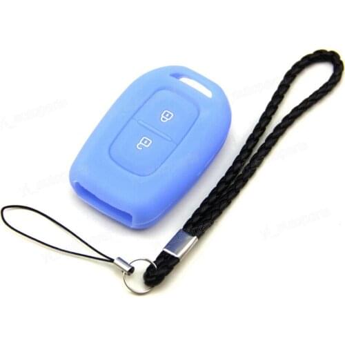 Blue Silicone Case Cover For Renault Duster Oroch Laguna Remote Key 2 Buttons