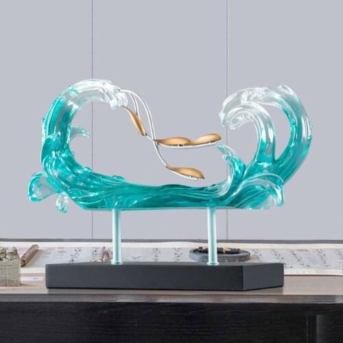 Chinese Riding Wind Waves Resin Furnishings Home Livingroom Desktop Accessories Crafts Store Club Bookcase Ornaments Decoration