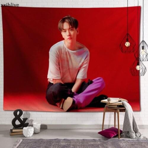 Customized EXO Baekhyun Hanging Fabric Background Wall Covering Home Decoration Blanket Tapestry Bedroom,Living Room Wall Decor