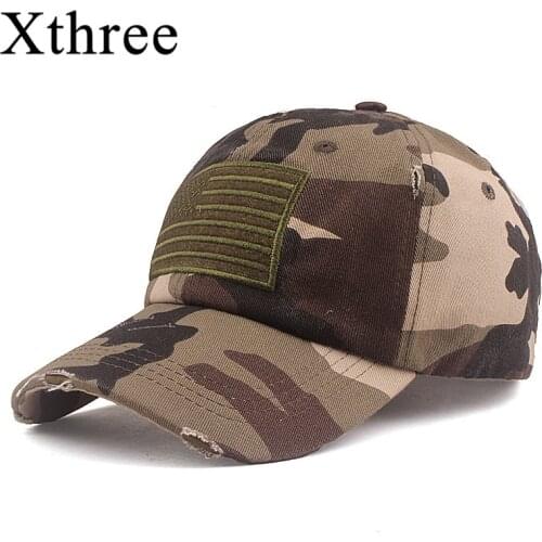 Xthree Summer Men Baseball Cap for Women Snapback Hat America Flag Bone Cap Gorras Casual Casquette Camouflage Hat