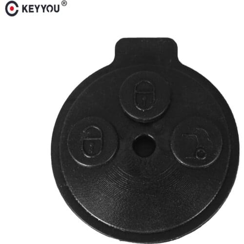 KEYYOU 2X Replacement 3 Button Pad Key Shell For Mercedes-Benz Smart Fortwo Key 1998-2012 Remote Car Key Case Car Styling