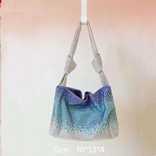 Fashion Diamond Women Totes Shoulder Purses And Handbags Crystal Clutch Evening Bucket Bags Rhinestone Party Crossbody Bag