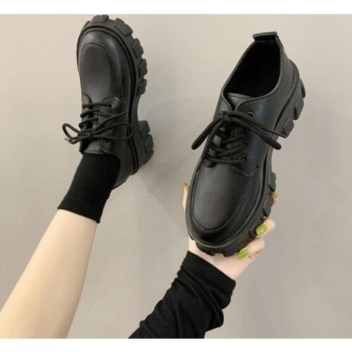 2021 Autumn Chunky Sneakers Platform Shoes Women Casual Shoes Height Increase Ladies Thick Heel Leather Shoes Zapatos Mujer