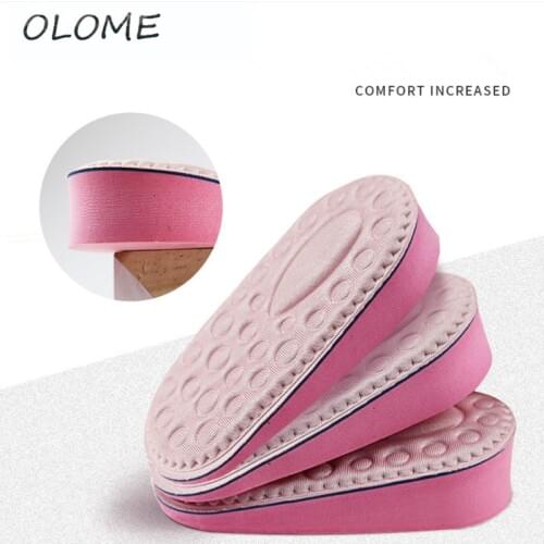 1 Pair Womens Invisible Heightening Half Pad Massage Soft And Comfortable Inner Height Increase Sneakers Canvas Shoe Heel Pad