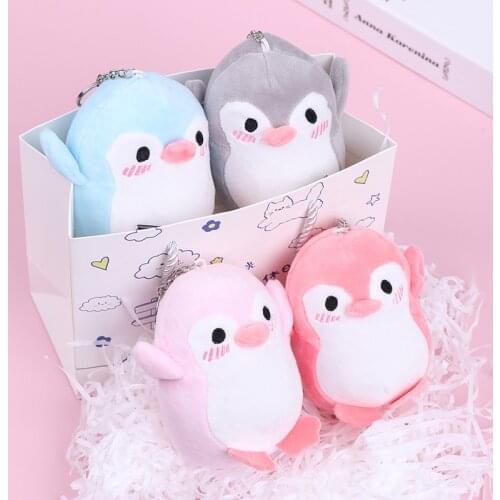 1Pc Lovely 12CM Penguin Stuffed Plush Toy Baby kids Gift Key Chain Plush Toy Doll Random Color