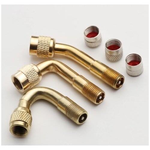 1Pc 45/90/135 Degree Angle Brass Air Tyre Valve Stem With Extension Adapter For Car Truck Motorcycle Cycling Auto Accessories