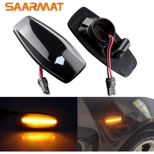 2pcs Smoked Sequential Amber Led Side Marker Turn Signal Light For Hyundai Sonata Pre-facelift Tucson Elantra Tiburon i10 Coupe