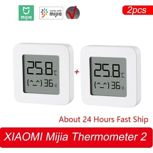 2PCS XIAOMI Mijia Bluetooth Thermometer 2 Wireless Smart Electric Digital Hygrometer Thermometer Work with Mijia APP Xiami Home