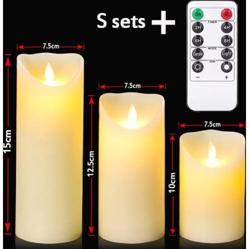 3pcs/lot LED Candles Lights with Wireless Remote Control Timer Led Tea Lights for Home Christmas Party Wedding Holiday Decoratio