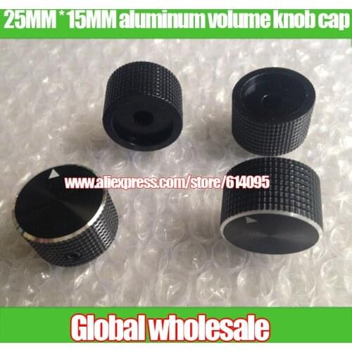 5pcs 25MM * 15MM aluminum volume knob cap / adjustment potentiometer knob cap black hole 6MM