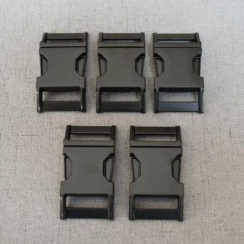 50 Pieces Black 25mm Accessories Backpack Buckles Dog Collar Webbing Quick Release Metal Buckle Safety Clasp Outdoor Paracord