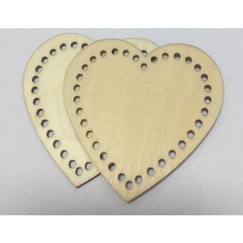50pcs wooden heart Embroidery 2.4inch needlework handmade diy gift cross stitch Necklace kit blank