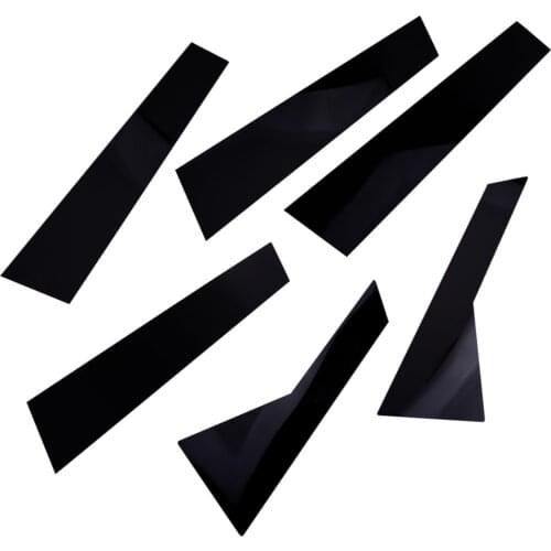6Pcs Glossy Piano Black Window Door Pillar Post Trim Cover Sticker Polycarbonate Accessories Fit for VW Jetta 2019 2020 2021