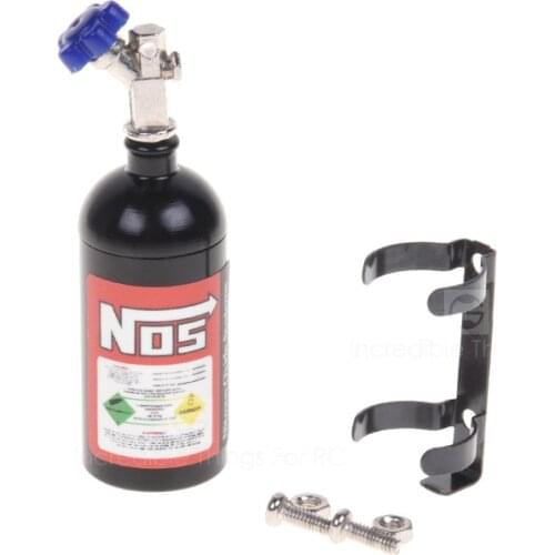 1PC Simulation NOS Bottle 5*3.3*1.5cm Aluminum Mini Nitrogen Bottles with Bracket+Sticker for RC Car Model Decoration Parts