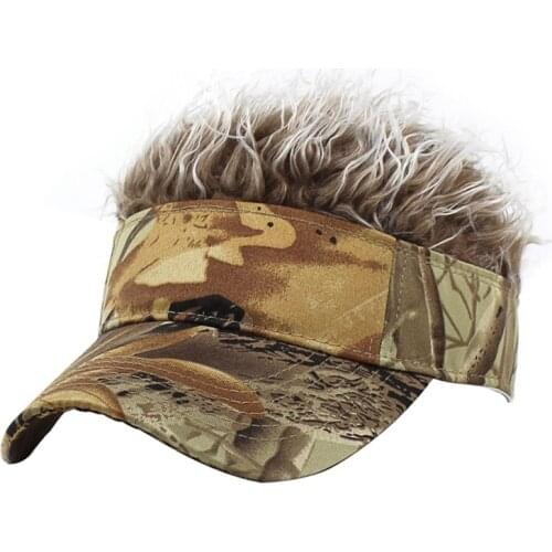 Golf Baseball Cap with Fake Flair Hair Cap Sun Visor Fun Toupee Hats Mens Womens Spiked Hairs Wig Hat for Mens Womens Spiked