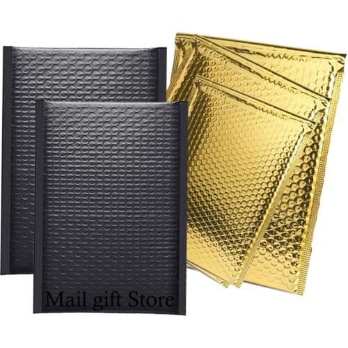 Big Size Golden And Black Bubble Mailers Padded Envelopes Bags For Packaging Poly Mailer Packaging Bags Ffor Business