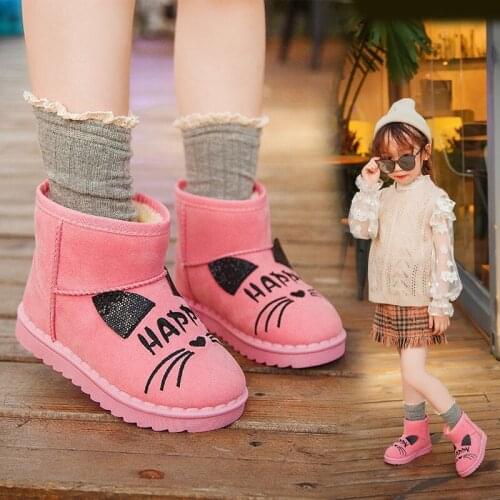 High Quality Fashion New Childrens Snow Boots Boys and Girls Warm Kids Winter Snow Boots Round Toe Kids Flat Boots