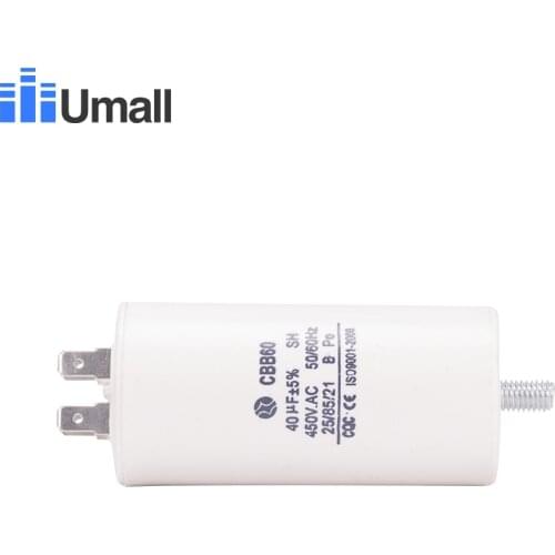 CBB60 450V AC 40uF running capacitor four 4 pins motor with screw for washing machine