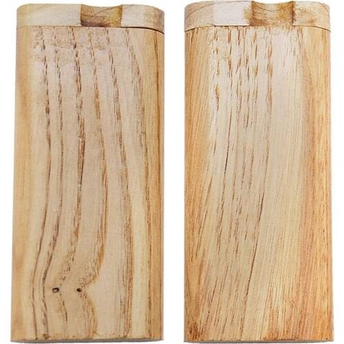 Case Smoking Accessories Cigarette Pipe Storage Box Organizer Wood Dugout Pipe Set One Hitter Swivel Cap Wooden Cigarette Box