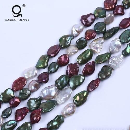 Daking Jewelry Wholesale Multicolor Loose Fresh Water Keshi Pearl Strands