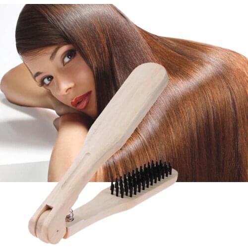 1PCS Wooden Straightener Hair Comb Anti-Static Hairdressing Hair Brush Anti-static Hair Straightener Styling Tools