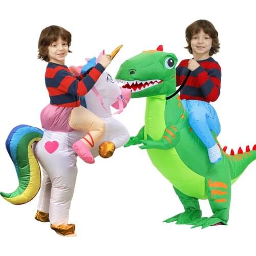 Kids Halloween Cosplay Costume Purim Party Dinosaur Inflatable Costume Unicorn T-rex Suit Anime Role Play Disfraz