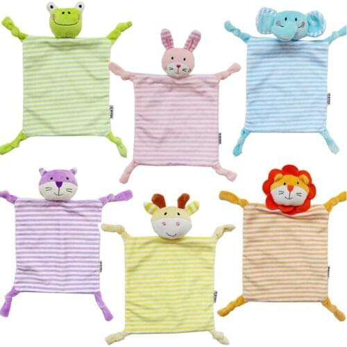 Toddler Kids Plush Towel Toy Cartoon Animal Rattle Toy Baby Sleeping Stuffed Dolls Comfort Towel 40% off