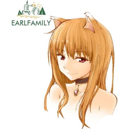 EARLFAMILY 13cm x 8.2cm for Spice And Wolf Motorcycle Car Stickers Anime Car Refrigerators Decal Waterproof Campervan Sticker