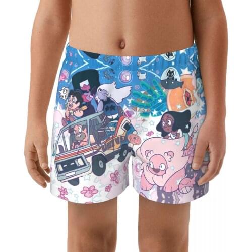 Steven Universe Hot sell swimming Trunks boys Beach shorts Swimwear with Pocket trunks cute springs Sports suit kid Swimsuit