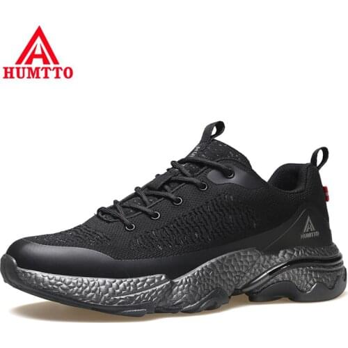 HUMTTO New Breathable Trail Sneakers for Men Marathon Running Shoes Black Male Luxury Designer Jogging Sport Walking Mens Shoes