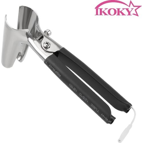 IKOKY Electric Shock Vaginal Dilator Medical Themed Toys Anal Speculum Anal Expander Stainless Steel Sex Toys for Women