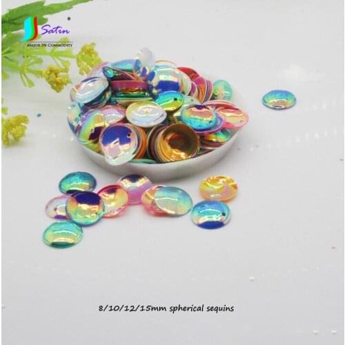 Delicate Sew-on Colorful Gold Lights Wedding Dress Decoration Handmade Accessories Spherical Ball 1 Hole Round Sequin A0572L