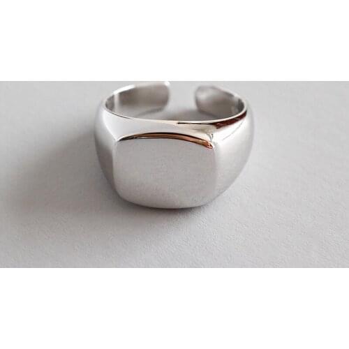 100% 925 sterling silver square rings for women anniversary gift, new fashion adjustable woman ring silver 925 fine jewelry