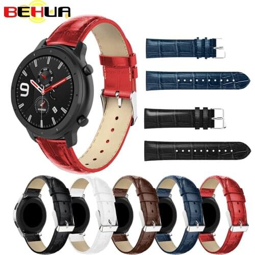 Leather Bracelet Band For Xiaomi Amazfit GTR 47mm GTR 2 Stratos 2 2S 3 Haylou Solar LS05 Wristband Watch Strap Correa Watchband