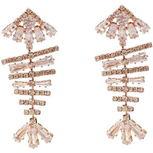 LANFLORA Trendy animal zircon women earrings for birthday gift copper alloy earrings cheap factory shop earrings wholesale price