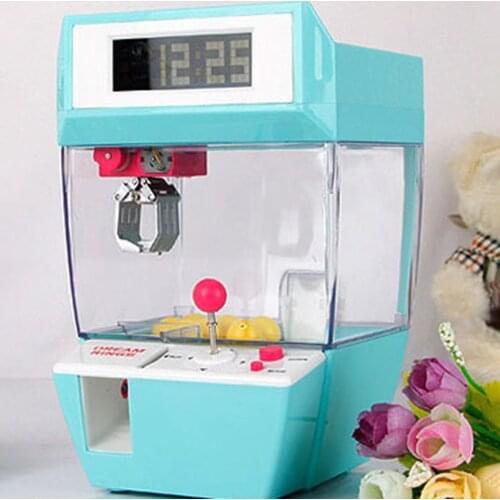 Catcher Alarm Clock Coin Operated Game Machine Crane Machine Candy Doll Grabber Claw Arcade Machine Automatic Toy Kids Children