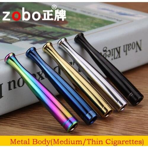 Zobo cigarette holder circulating type washable rod filter metal mens medium and thin smoke healthy cigarette smoking set 8mm