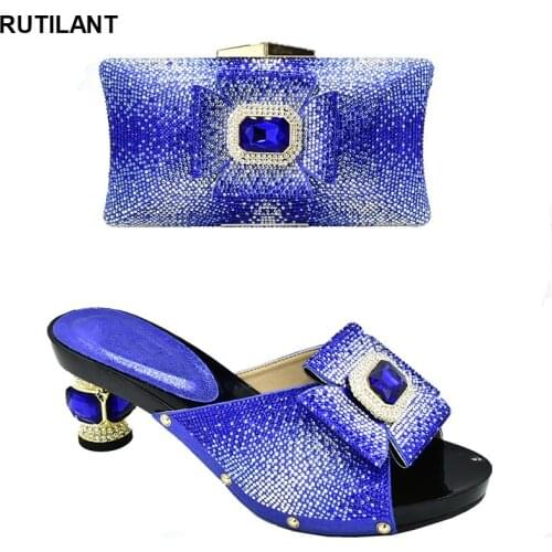 Latest Italian Shoes with Matching Bags Wholesale 2020 Wedding Shoes and Matching Summer High Heeled Shoes for Women Party Shoes