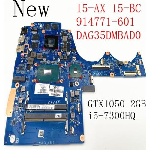 New for hp 15-ax 15-bc laptop computer motherboard 914771-601 914771-001 dag35dmbad0 i5-7300HQ gtx1050 2gb 100% test OK