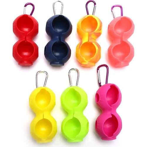 New Portable Golf Ball Protective Holder Cover Golf Ball Silicone Double Case Cover Golf Training Sports Accessories 7 Colors