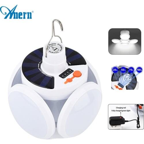 Portable Solar LED Camping Light Bulb USB Rechargeable Lantern Emergency Outdoor Camping Light BBQ Trip Night Market Tent Lamp