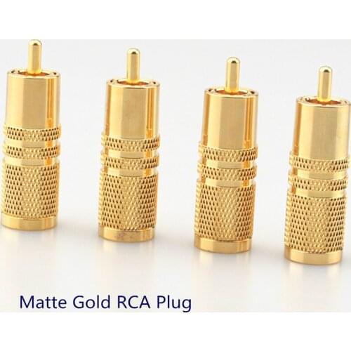 Gold Plated RCA Plug AV Plug Audio Cable Adapter Connector 8-10mm Installed - (4 Pcs )